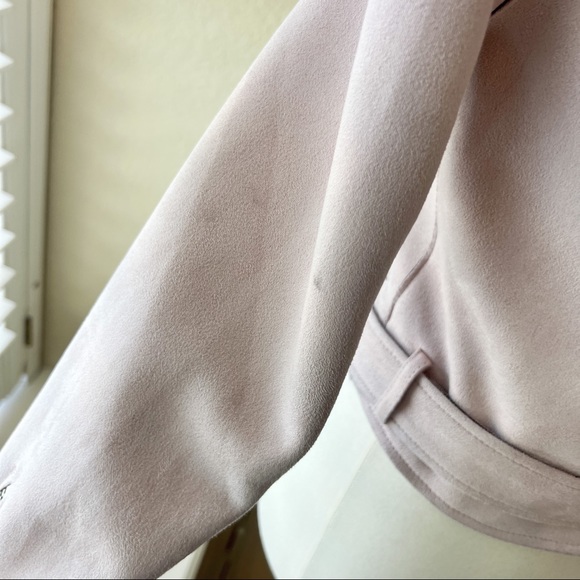 Zara Light Pink Suede Moto Jacket - Picture 13 of 16